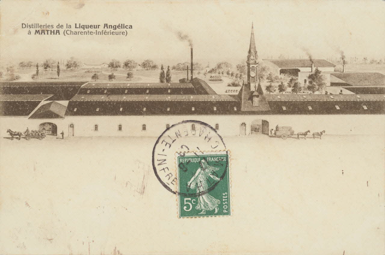 carte postale DISTILLERIE DE LA LIQUEUR ANGELICA Charente-Maritime 1908 010432 Photo