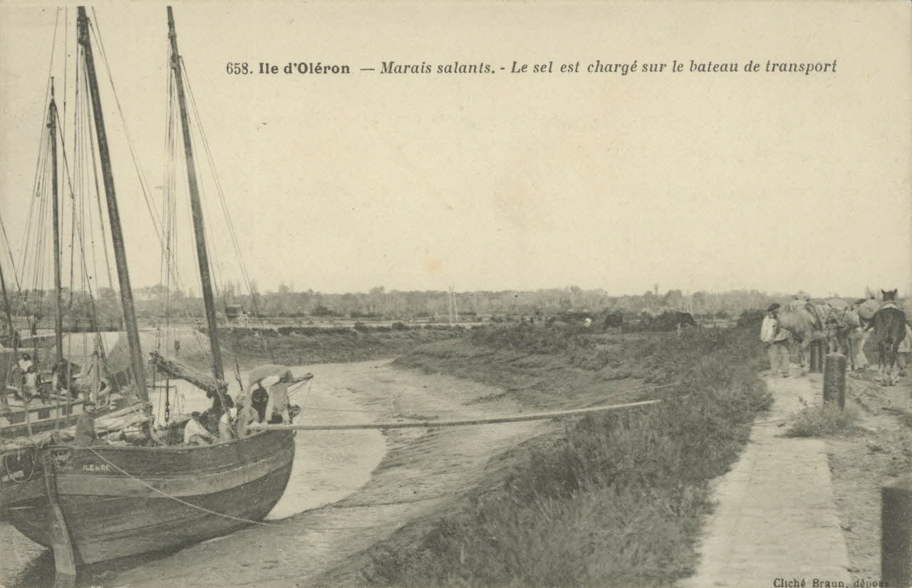 carte postale LE SEL EST CHARGE SUR LE BATEAU Charente-Maritime 1903-1920 010451 Photo