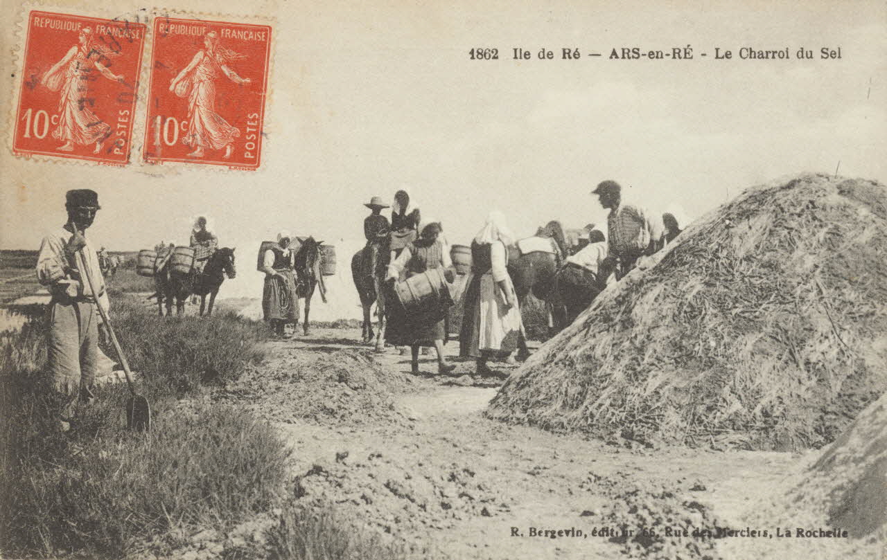 carte postale ARS-EN-RE. LE CHARROI DU SEL Charente-Maritime 1920 010458 Photo