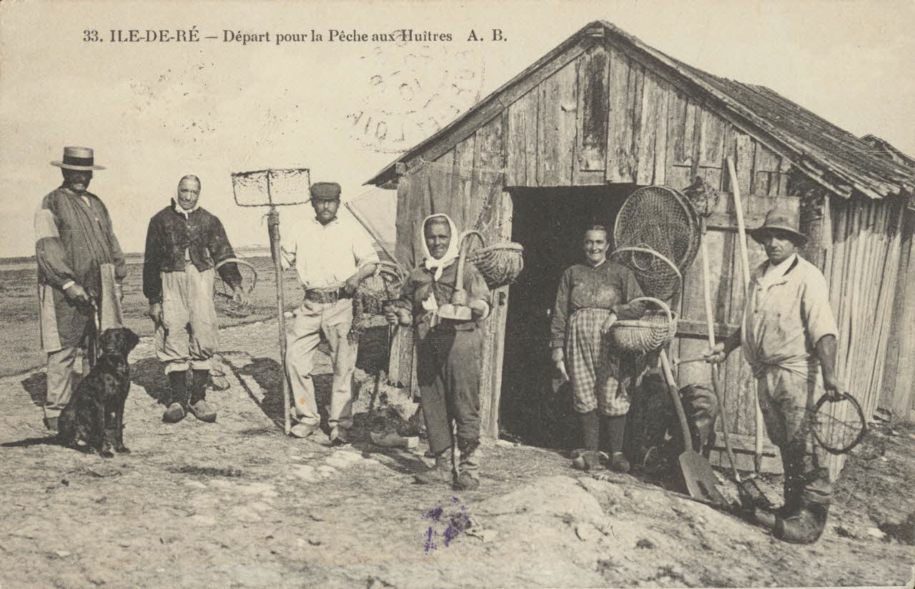 carte postale DEPART POUR LA PECHE AUX HUITRES 1910 010483 Photo