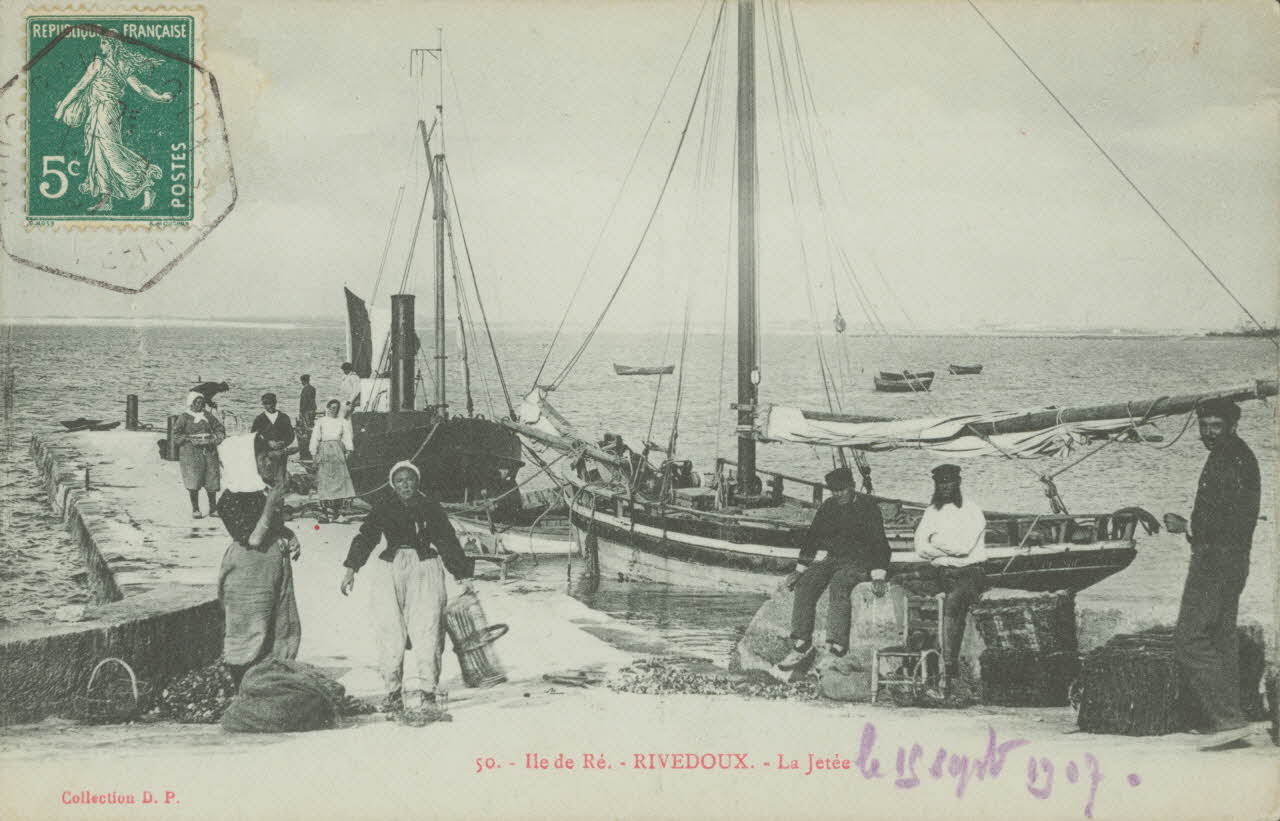 carte postale RIVEDOUX. LA JETEE Charente-Maritime 1907 010547 Photo