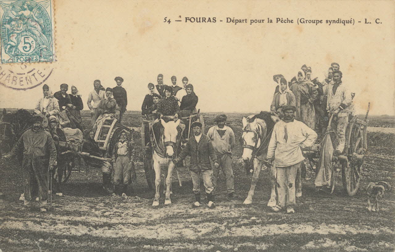carte postale DEPART POUR LA PECHE. FOURAS Charente-Maritime 1907 010562 Photo