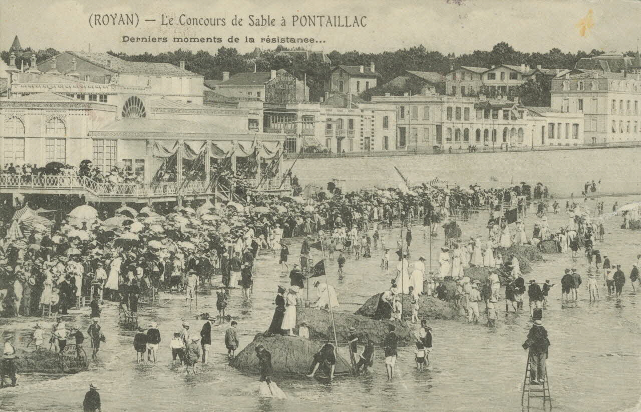 carte postale LE CONCOURS DE SABLE A PONTAILLAC Charente-Maritime 1904 010665 Photo