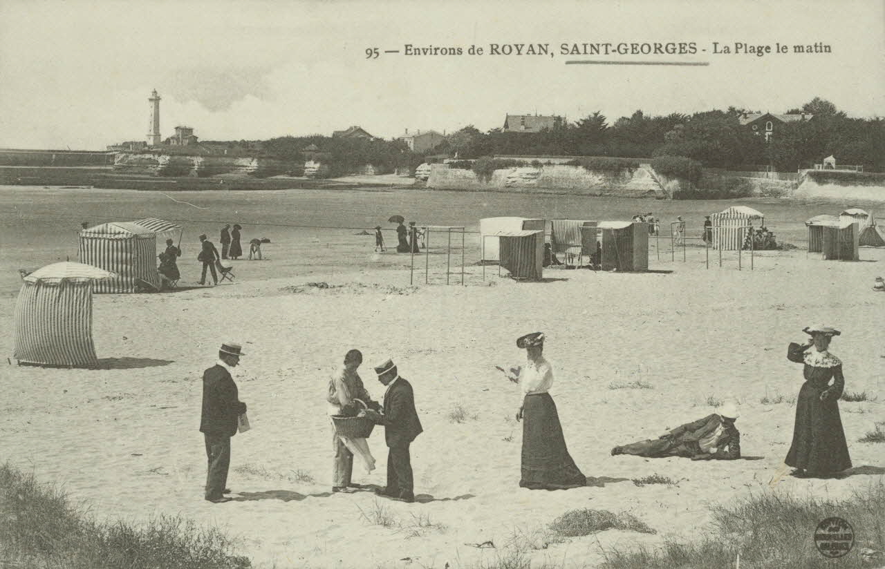 carte postale LA PLAGE LE MATIN Charente-Maritime 1903-1920 010668 Photo