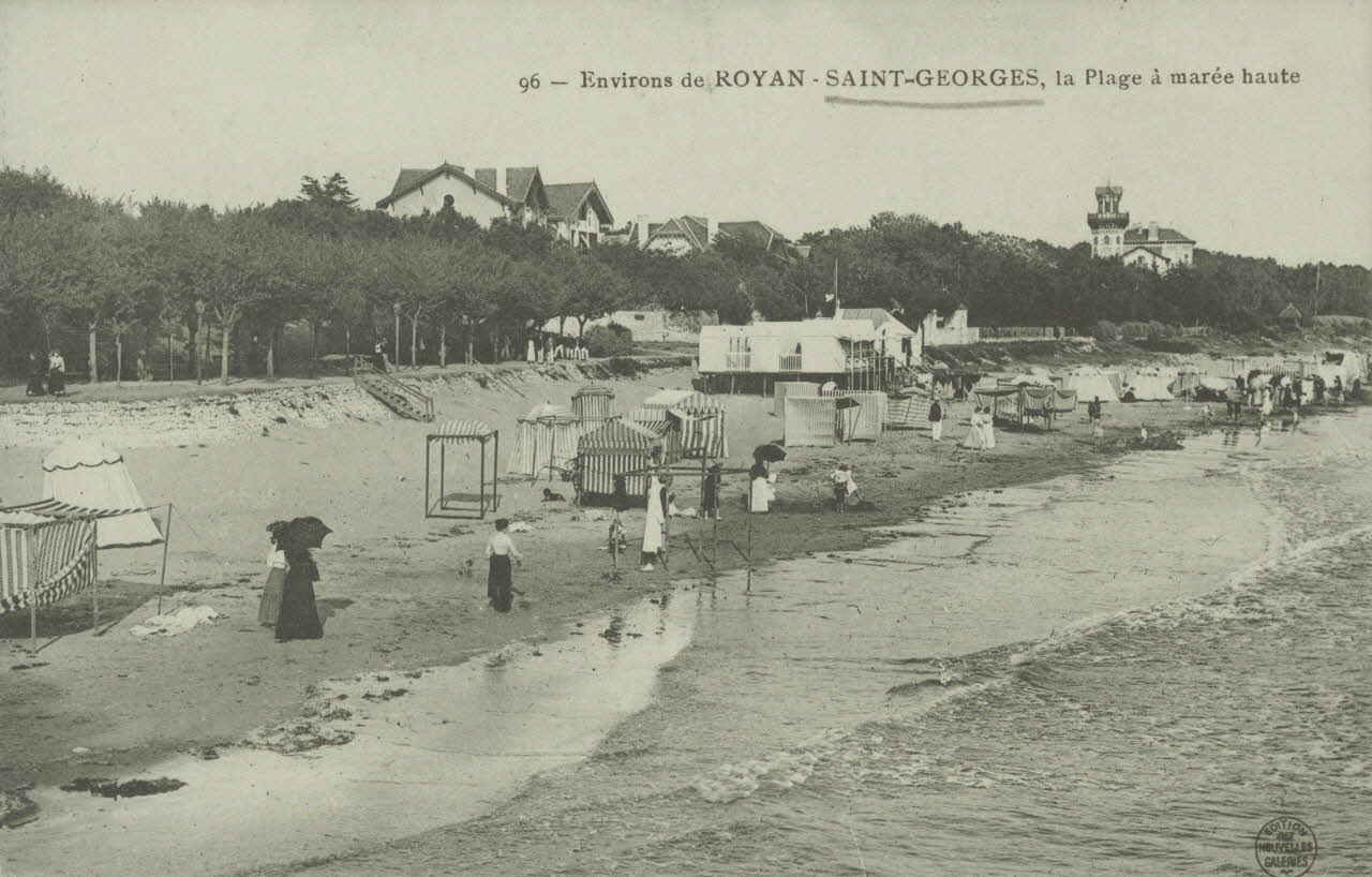 carte postale LA PLAGE A MAREE HAUTE Charente-Maritime 1903-1920 010669 Photo