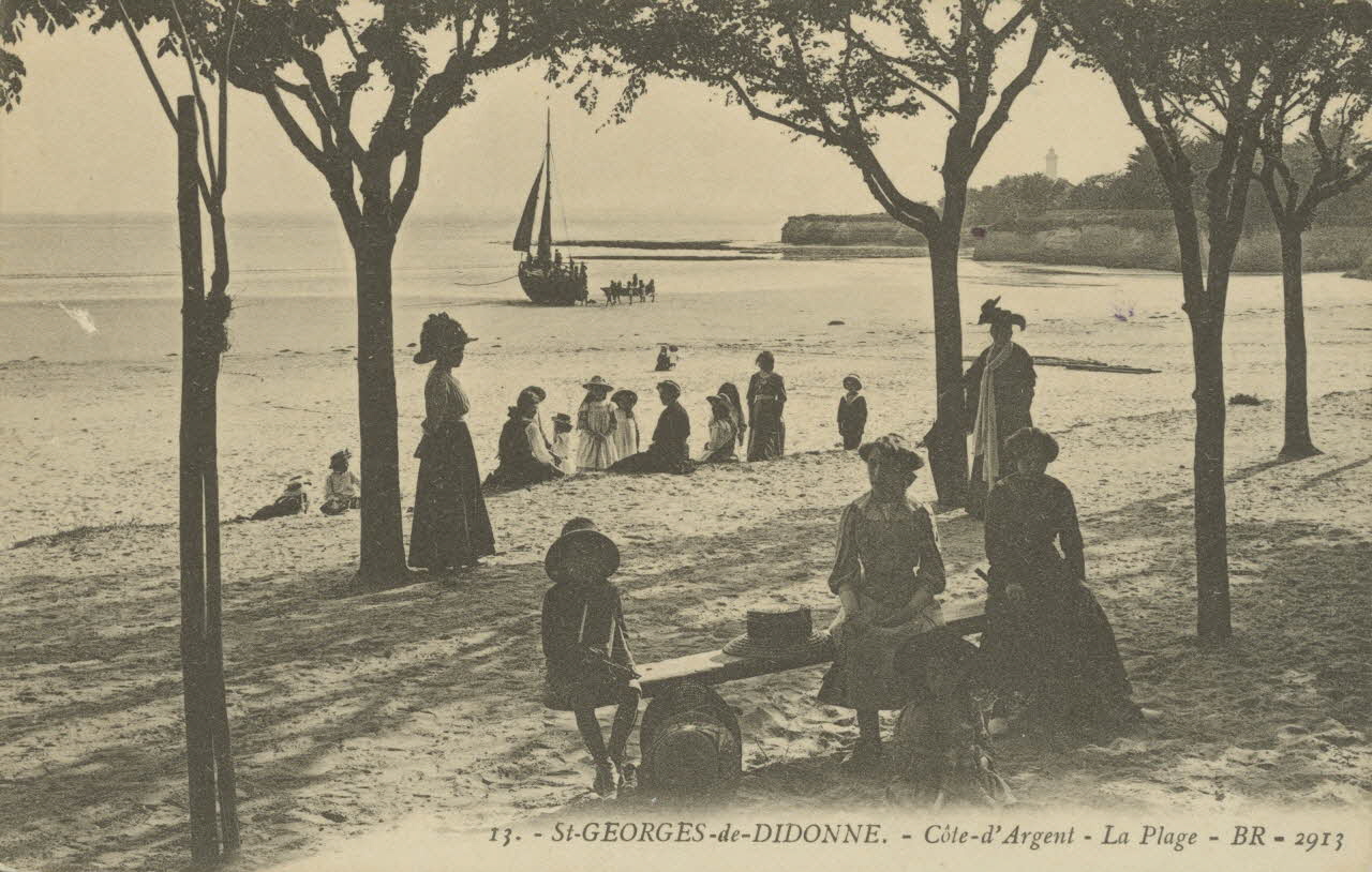 carte postale COTE D'ARGENT, LA PLAGE Charente-Maritime 1906 010670 Photo