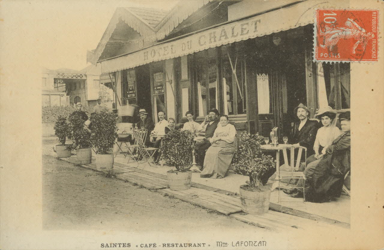 carte postale CAFE-RESTAURANT MAISON LAFONZAN Charente-Maritime 1918 010674 Photo