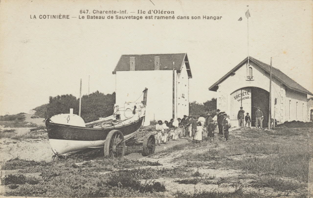 carte postale LA COTINIERE, BATEAU DE SAUVETAGE Charente-Maritime 1903-1920 010964 Photo