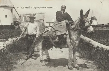 carte postale DEPART POUR LA PECHE, ANE CULOTTE 1918 010998 Photo