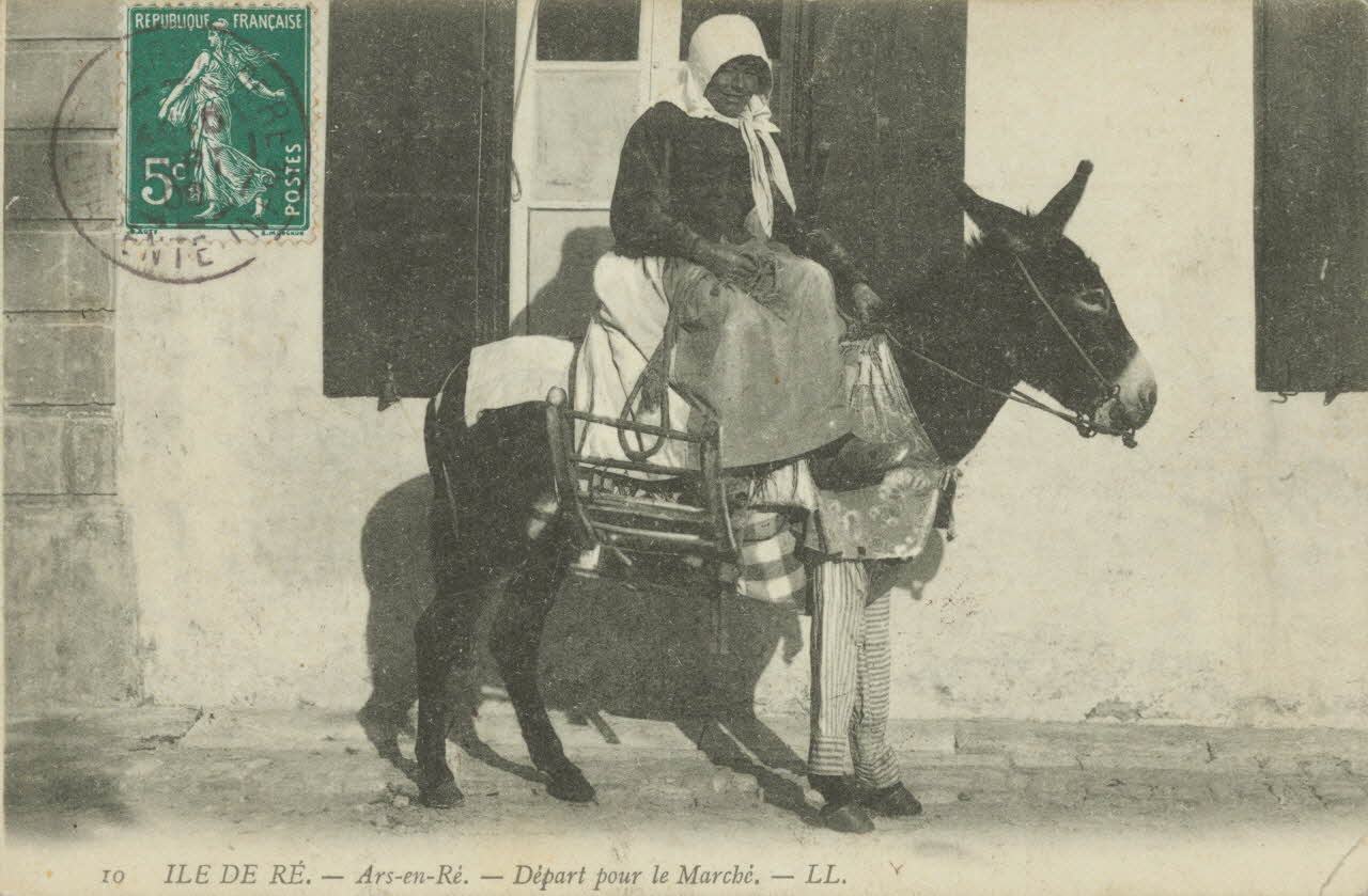 carte postale DEPART POUR LE MARCHE Charente-Maritime 1908 011010 Photo