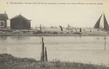 carte postale BARQUES D'OSTREICULTEURS Charente-Maritime 1903-1920 011021 Photo