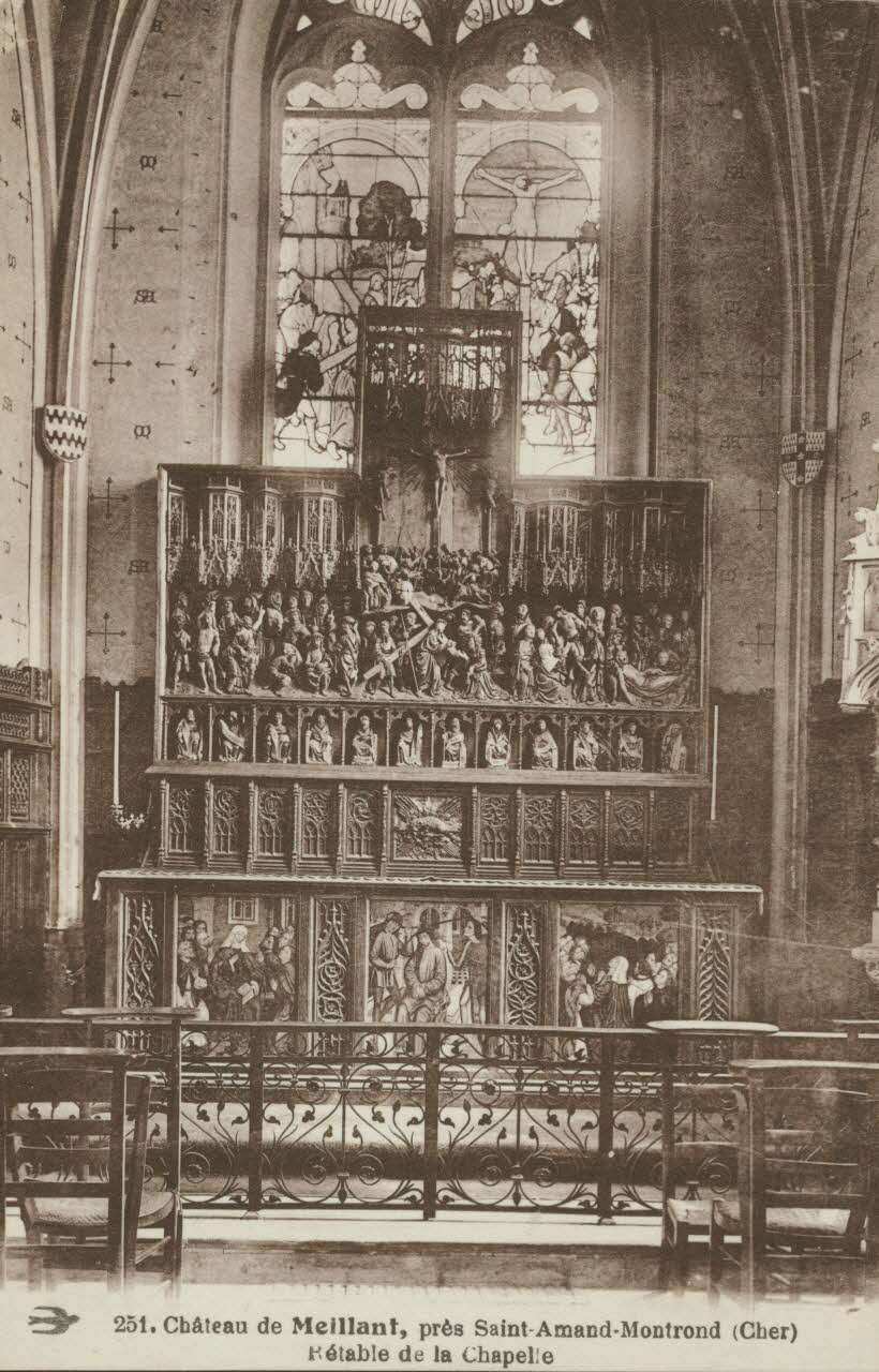 carte postale CHATEAU DE MEILLANT, RETABLE DE LA CHAPELLE Cher 1903-1920 011263 Photo