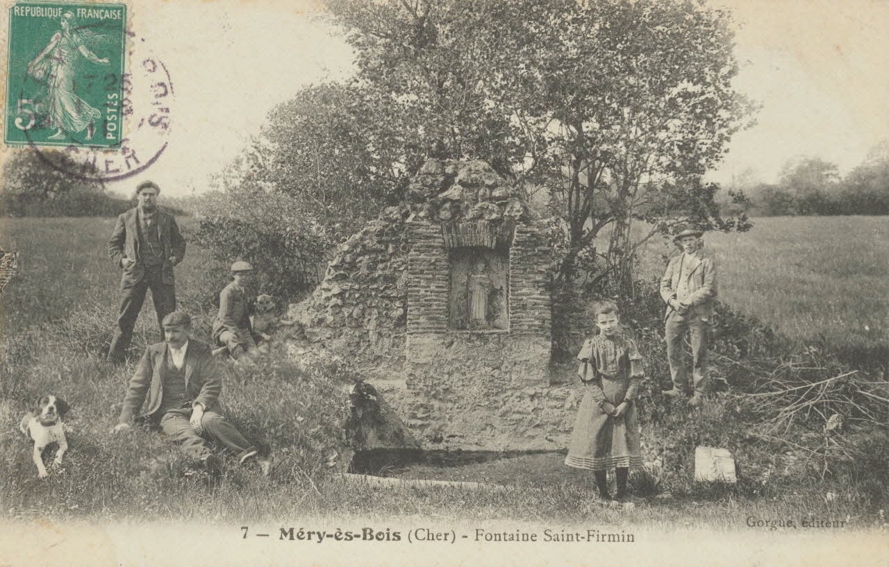carte postale FONTAINE ST FIRMIN A MERY-LES-BOIS Cher 1911 011269 Photo