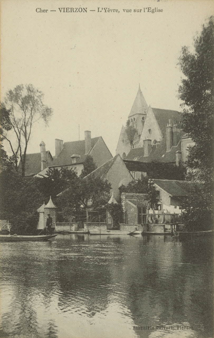 carte postale L'YEVRE, VUE SUR L'EGLISE Cher 1903-1920 011286 Photo