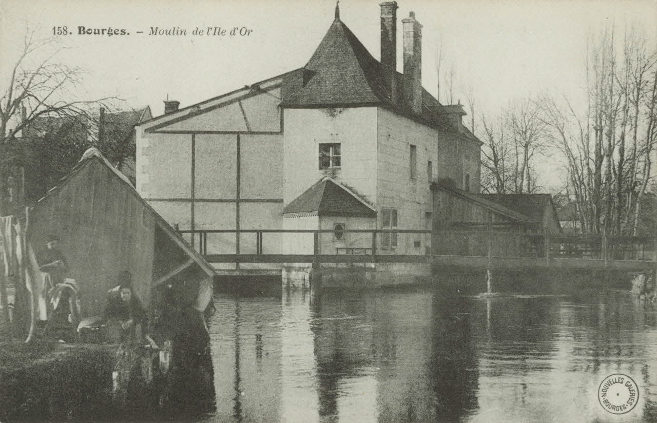 carte postale MOULIN DE L'ILE D'OR-BOURGES Cher 1903-1950 011291 Photo