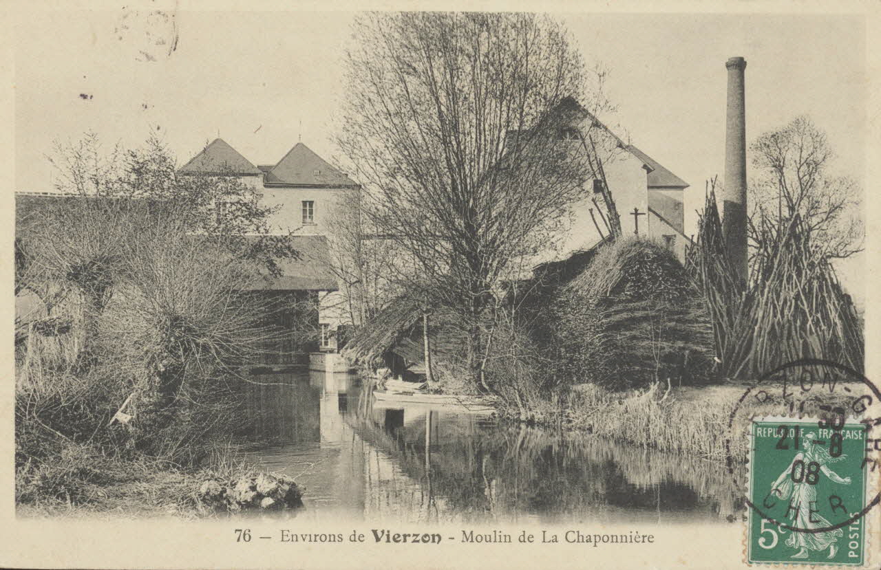 carte postale MOULIN DE LA CHAPONNIERE-VIERZON Cher 1903-1920 011303 Photo