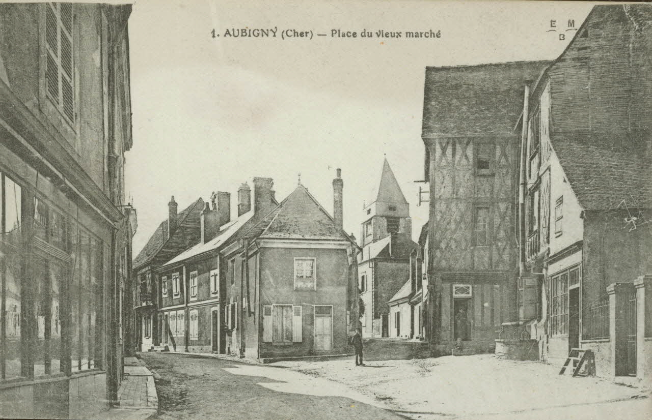 carte postale PLACE DU VIEUX MARCHE Cher 1903-1920 011310 Photo
