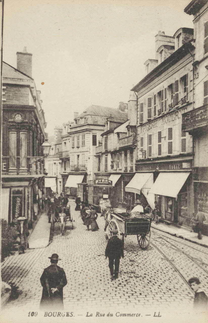 carte postale LA RUE DU COMMERCE Cher 1903-1920 011323 Photo