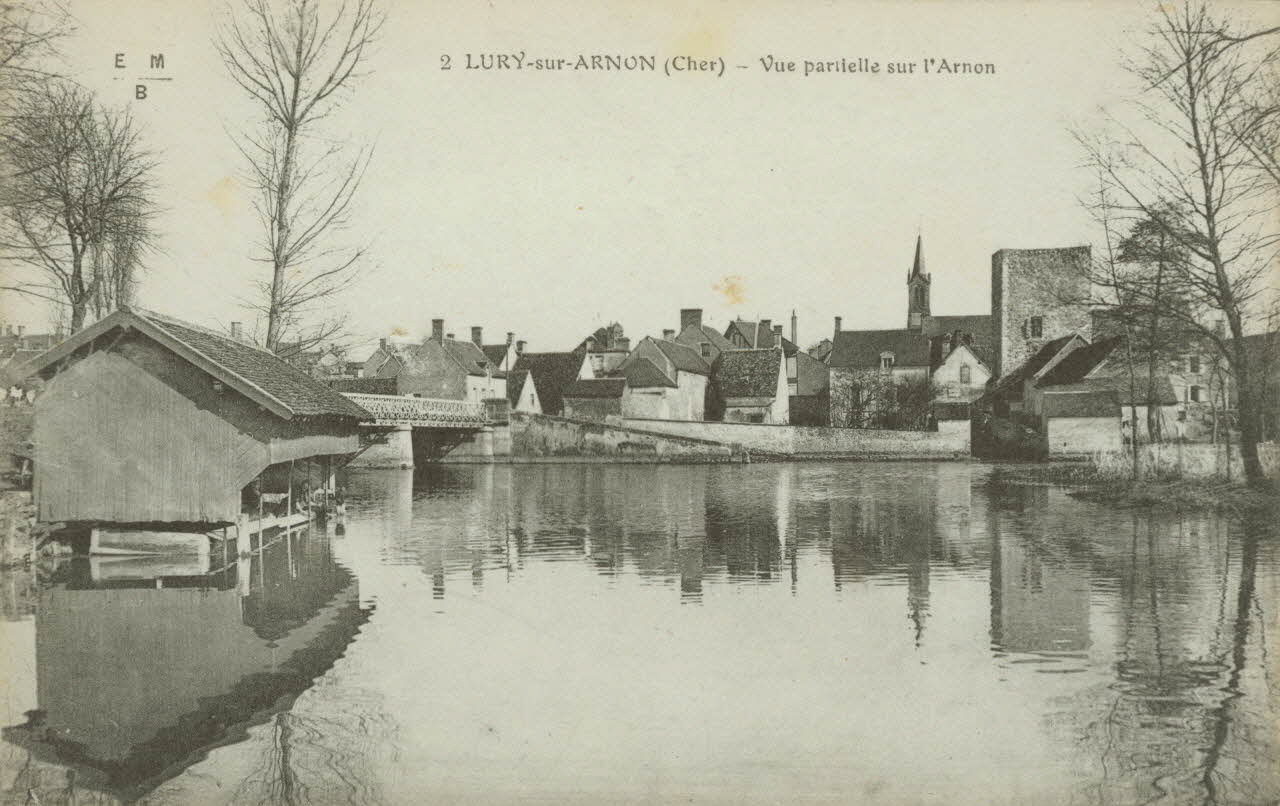 carte postale VUE PARTIELLE SUR L'ARNON Cher 1903-1920 011351 Photo