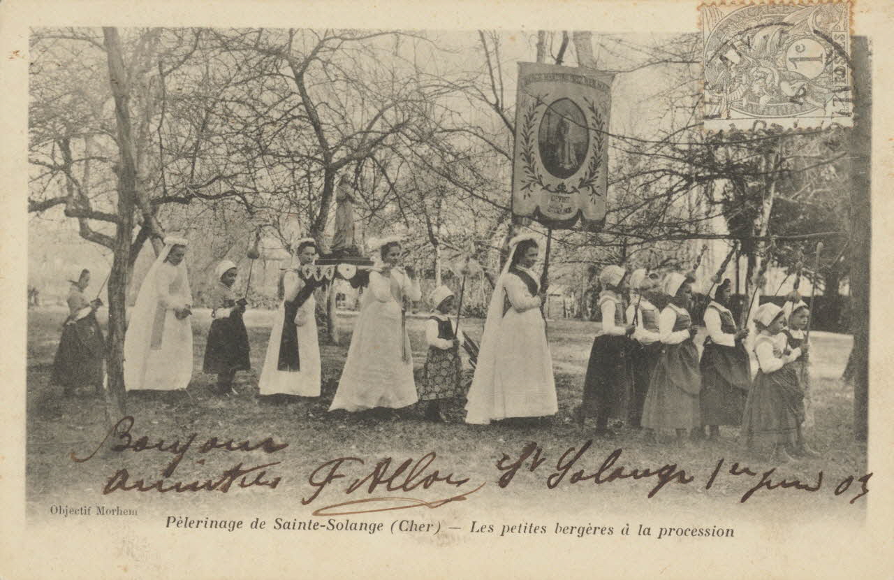 carte postale LES PETITES BERGERES Cher 1903 011425 Photo