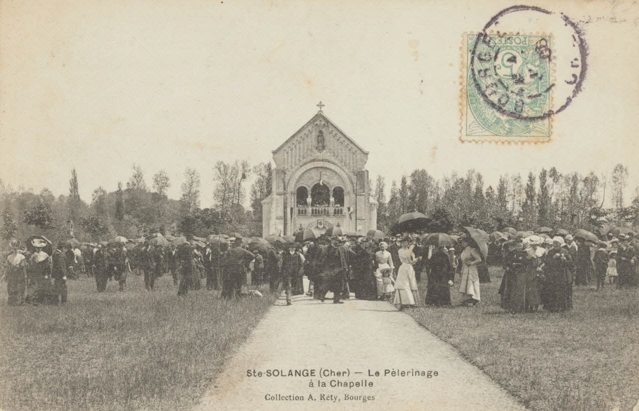 carte postale LE PELERINAGE A LA CHAPELLE Cher 1906 011427 Photo