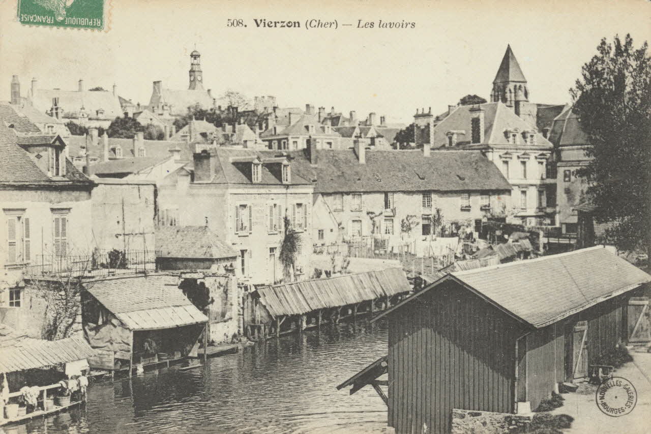 carte postale LES LAVOIRS Cher 1910 011450 Photo