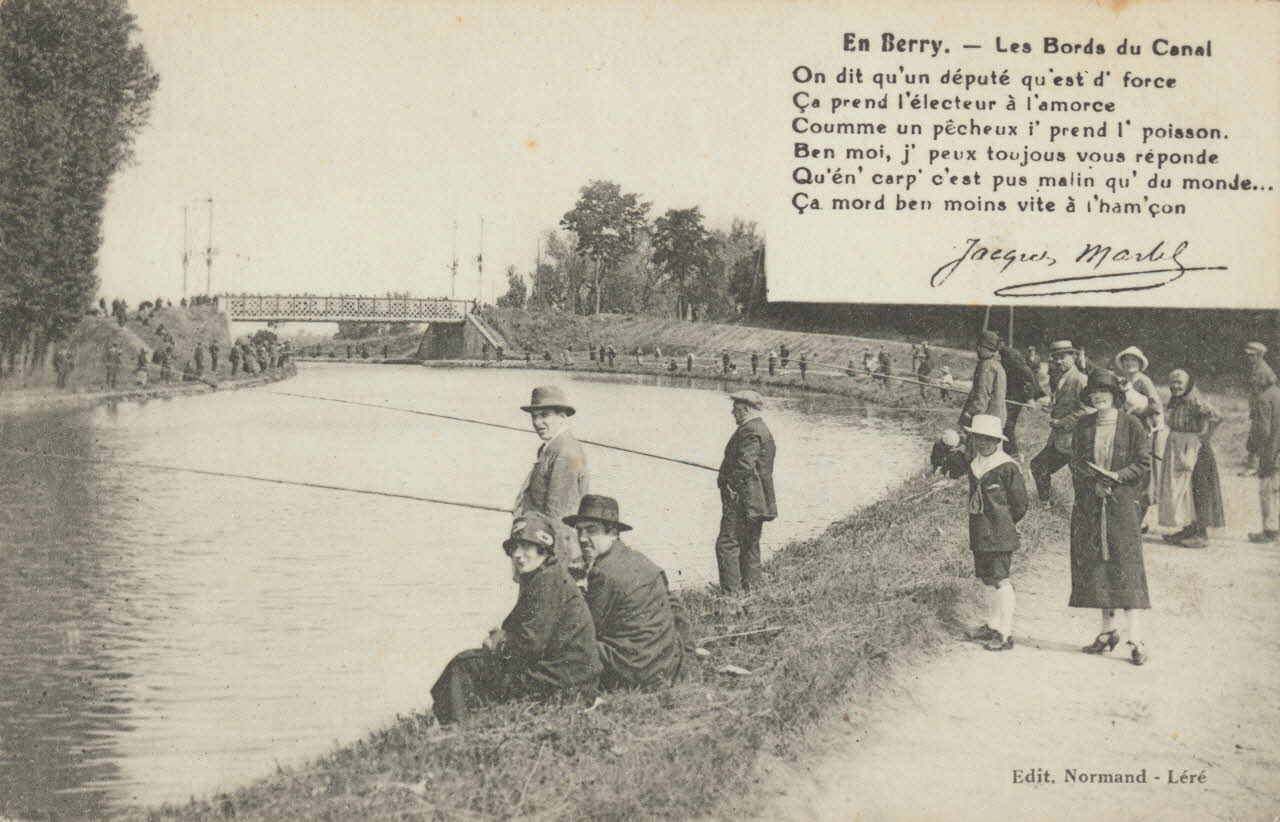 carte postale EN BERRY. LES BORDS DU CANAL 1903-1920 011453 Photo