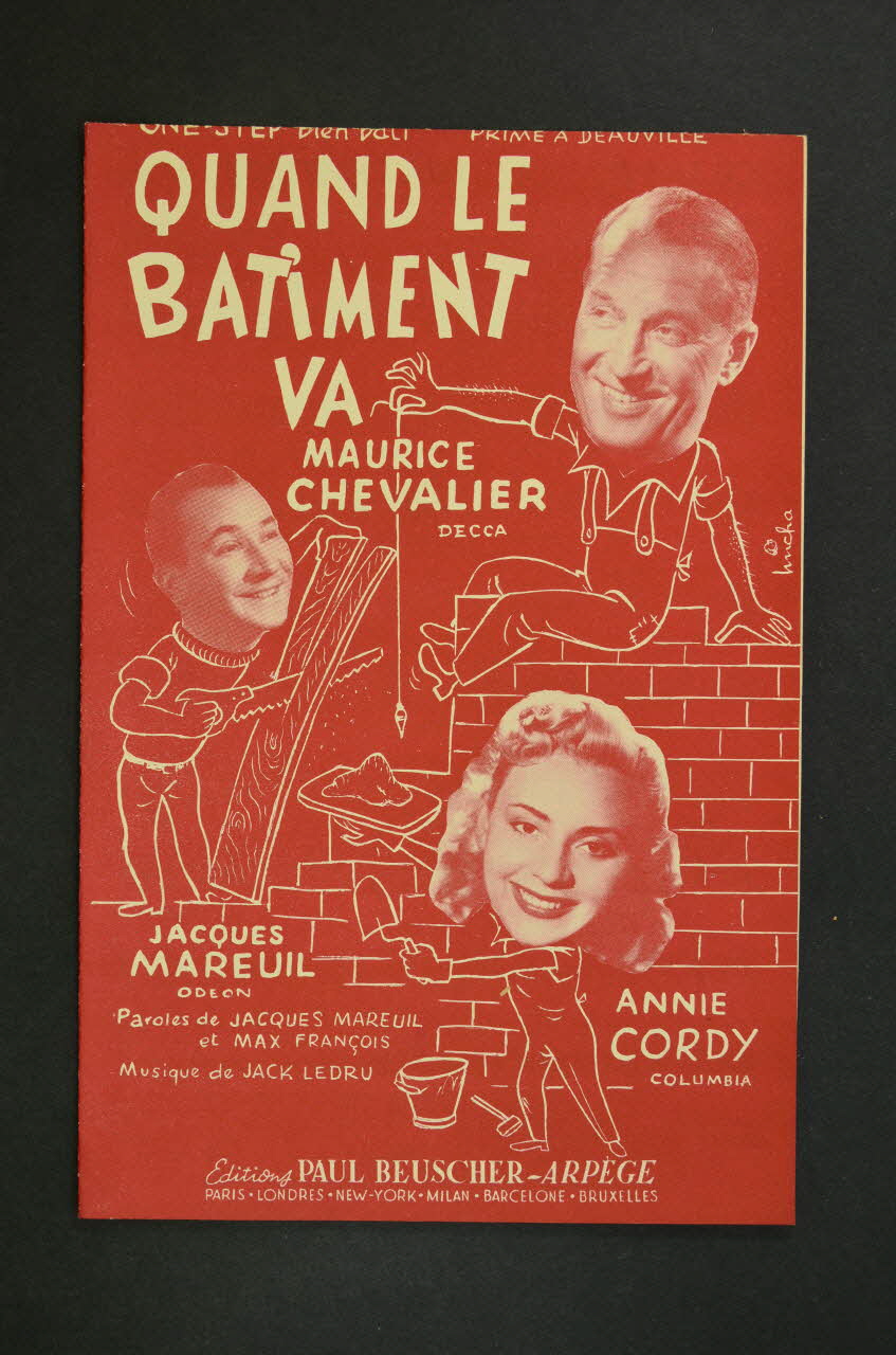Jacques Mareuil ; Jack Ledru ; Max François ; Maurice Chevalier ; Annie Cordy ; Paul Beuscher, Editions chanson petit format 1953 1969.88.174 Photo Mucem
