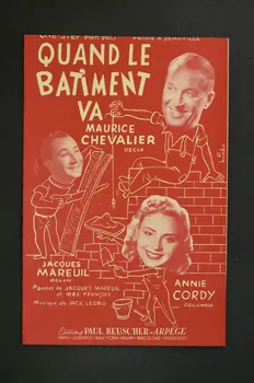 Jacques Mareuil ; Jack Ledru ; Max François ; Maurice Chevalier ; Annie Cordy ; Paul Beuscher, Editions chanson petit format 1953 1969.88.174  Photo Mucem
