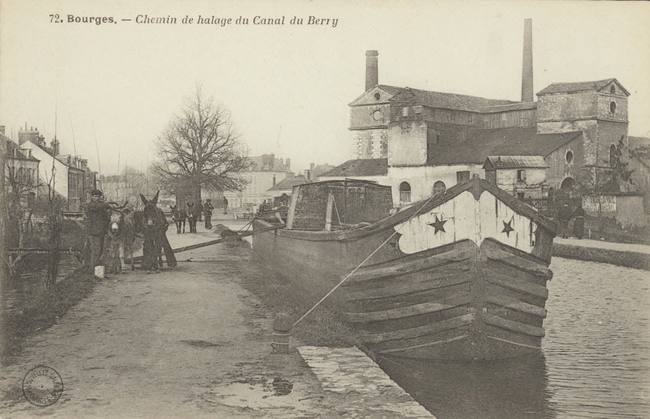 carte postale CHEMIN DE HALAGE, CANAL DU BERRY Cher 1903-1920 011677 Photo