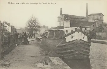 carte postale CHEMIN DE HALAGE, CANAL DU BERRY Cher 1903-1920 011677 Photo