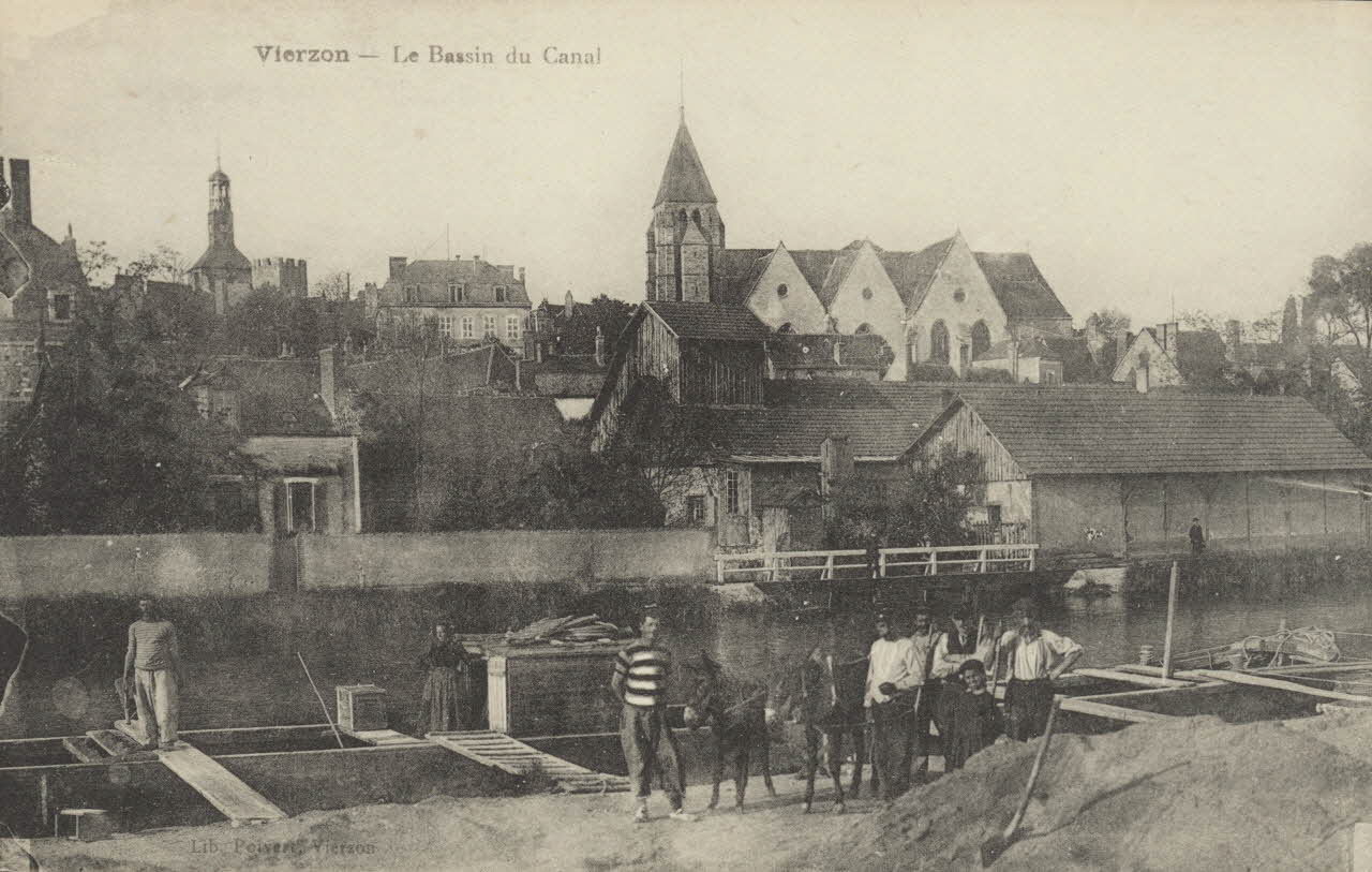 carte postale LE BASSIN DU CANAL Cher 1903-1920 011680 Photo