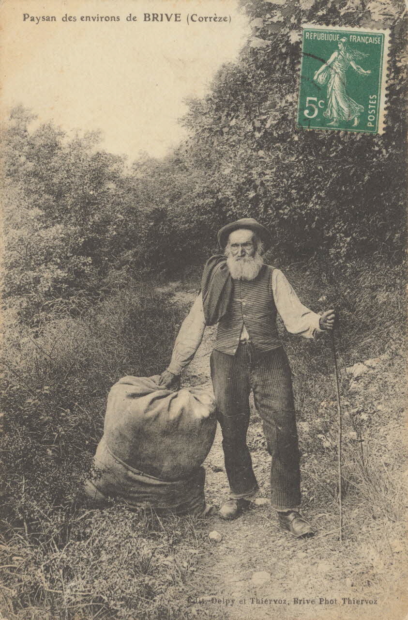 carte postale PAYSAN DES ENVIRONS DE BRIVE 1907 011952 Photo