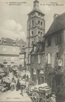 carte postale L'EGLISE ET LA PLACE DU MARCHE 1903-1920 011958A Photo