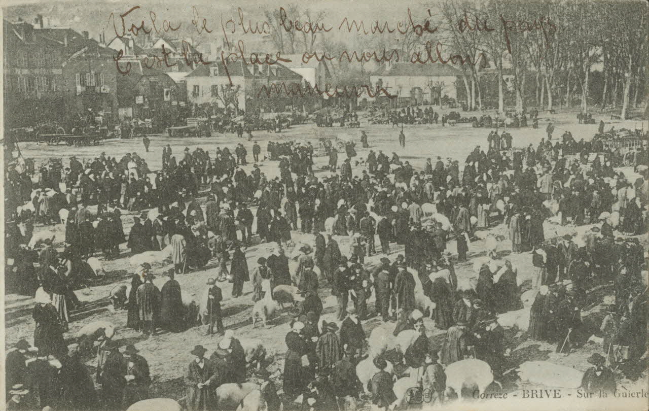 carte postale BRIVE, SUR LA GUIERLE 1903-1920 011965 Photo
