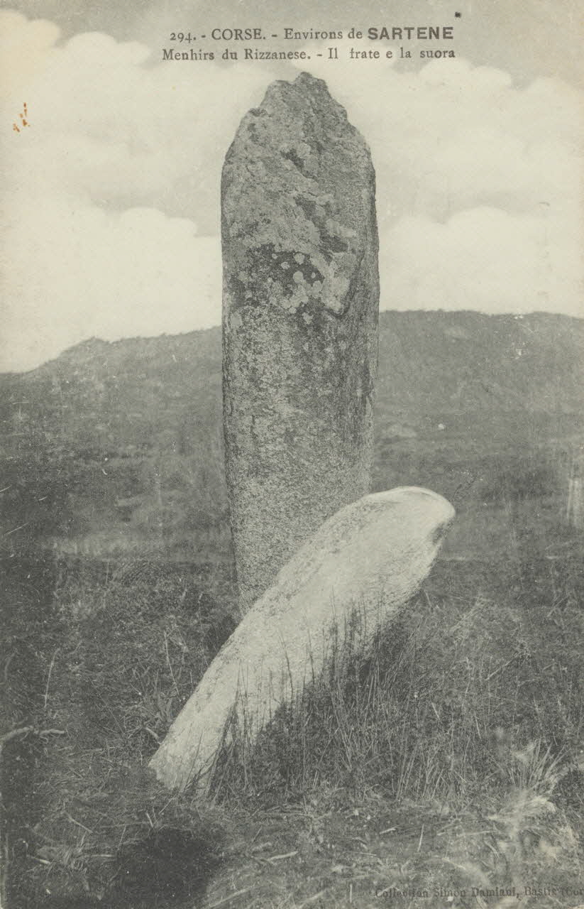 carte postale MENHIRS DU RIZZANESE.-IL FRATE E LA SUORA autographe 1903-1920 012173 Photo