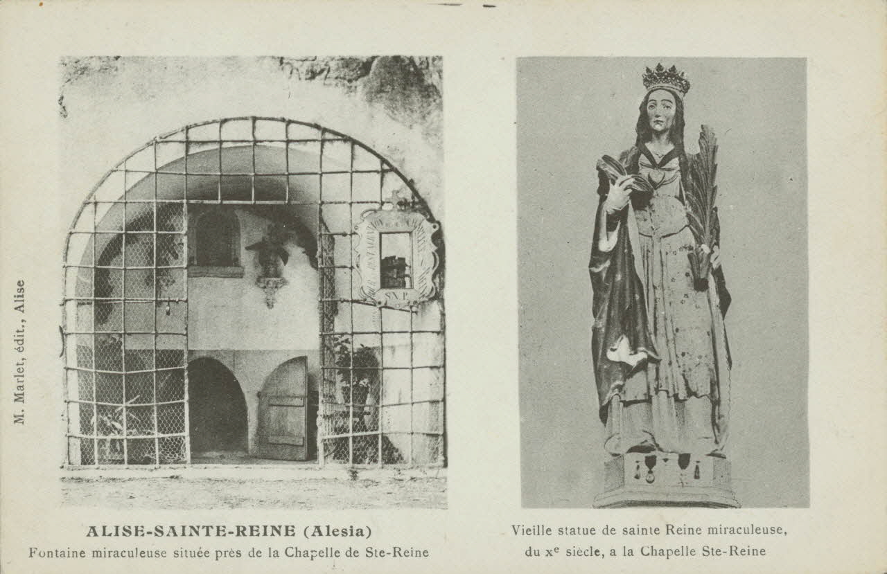 carte postale FONTAINE MIRACULEUSE ; VIEILLE STATUE DE STE REINE Côte-d'Or 1903-1920 012753 Photo