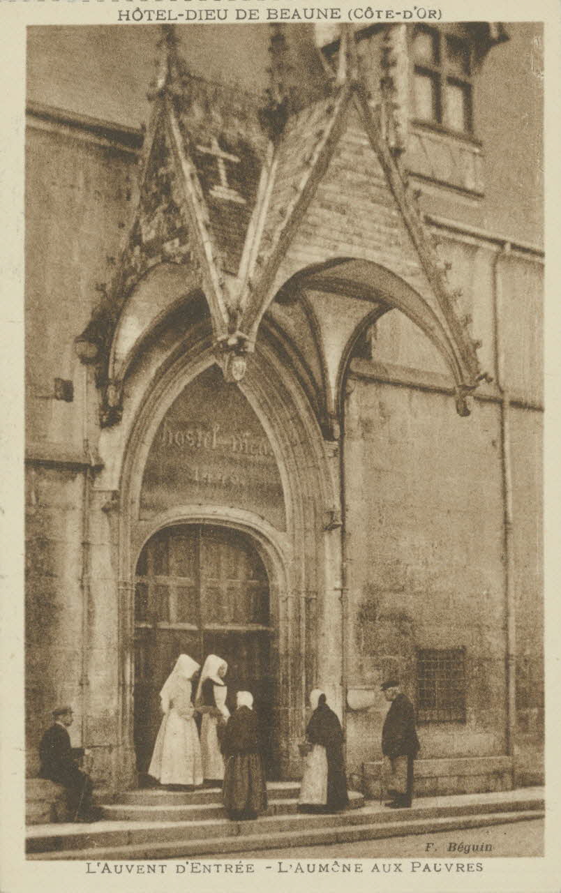 carte postale L'AUVENT D'ENTREE ; L'AUMONE AUX PAUVRES Côte-d'Or 1903-1920 012769 Photo