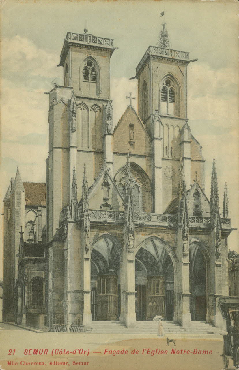 carte postale FACADE DE L'EGLISE NOTRE-DAME Côte-d'Or 1917 012992 Photo