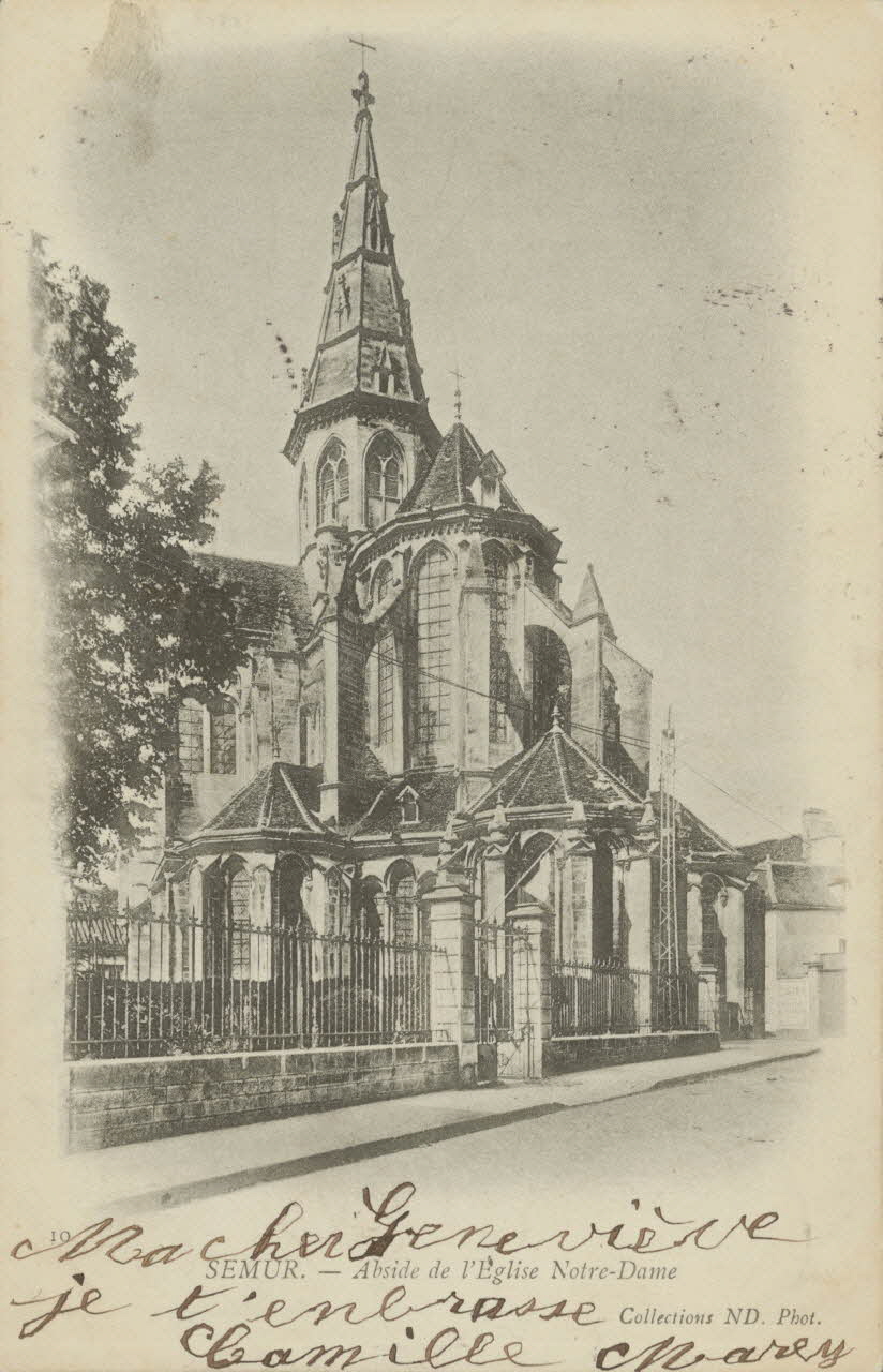 carte postale ABSIDE DE L'EGLISE NOTRE-DAME Côte-d'Or 1904 012993 Photo