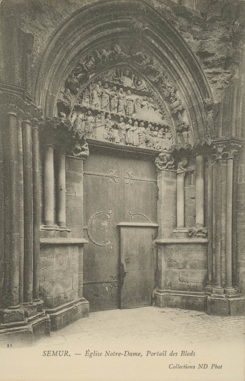 carte postale EGLISE NOTRE-DAME, PORTAIL DES BLEDS Côte-d'Or 1903-1920 012994 Photo