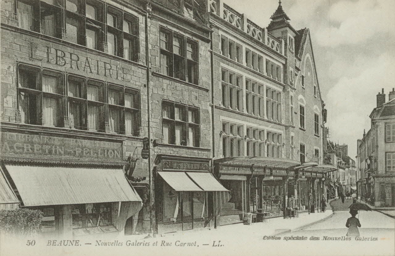 carte postale NOUVELLES GALERIES, RUE CARNOT Côte-d'Or 1903-1950 013028 Photo