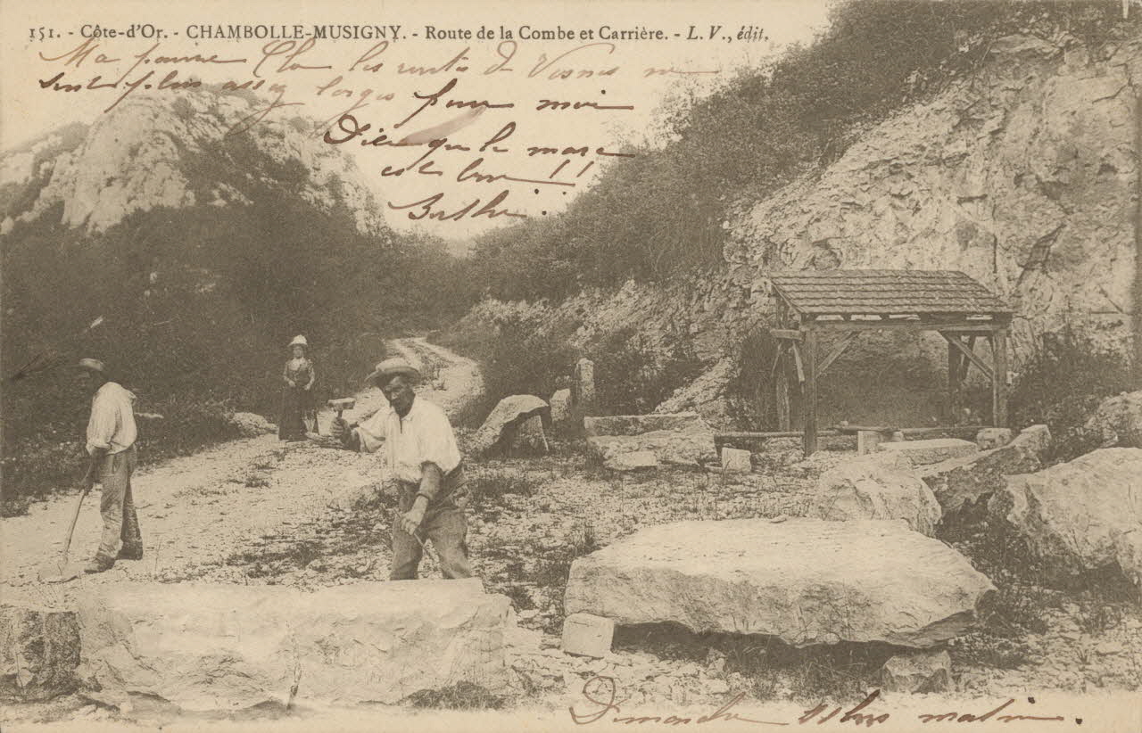 carte postale ROUTE DE LA COMBE ET CARRIERE Côte-d'Or 1903 013118 Photo
