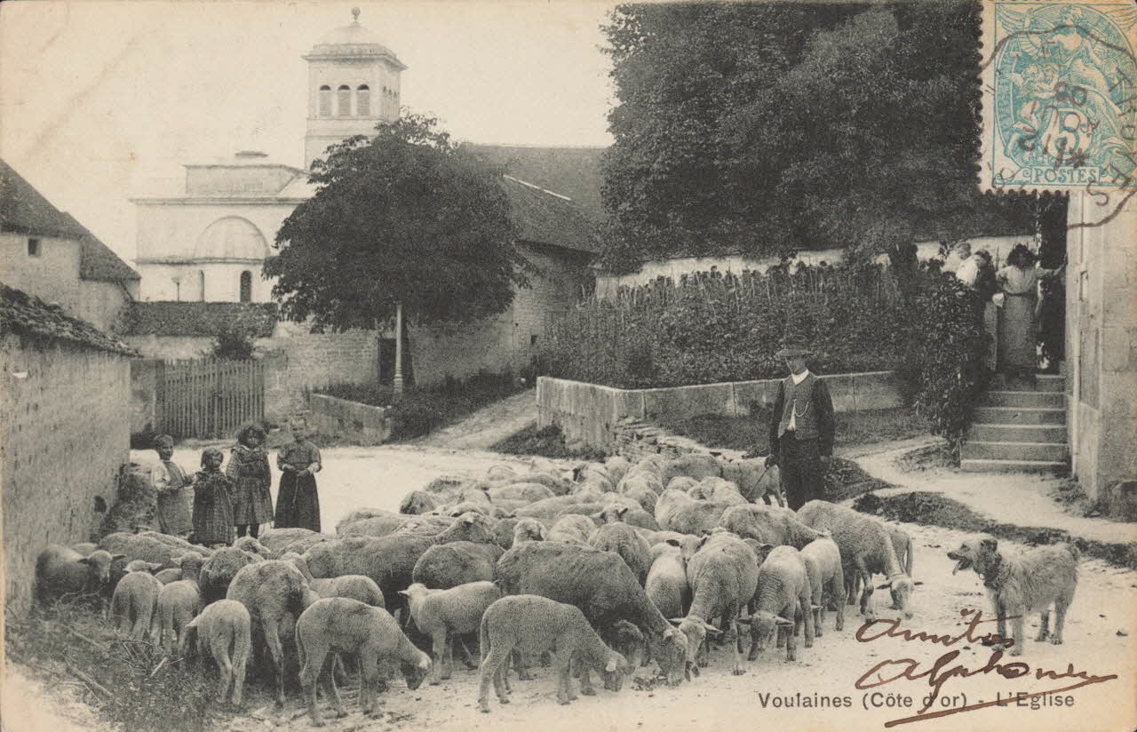 carte postale VOULAINES (COTE D'OR). L'EGLISE Côte-d'Or 1903-1920 013125 Photo