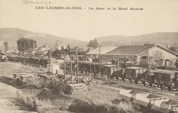 carte postale LA GARE ET LE MONT AUXOIS Côte-d'Or 1911 013490 Photo