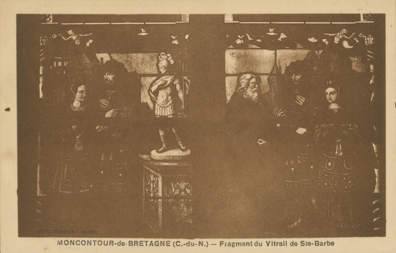 carte postale FRAGMENT DU VITRAIL DE STE-BARBE Côtes-d'Armor 1903-1920 013636 Photo