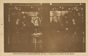 carte postale FRAGMENT DU VITRAIL DE STE-BARBE Côtes-d'Armor 1903-1920 013636 Photo