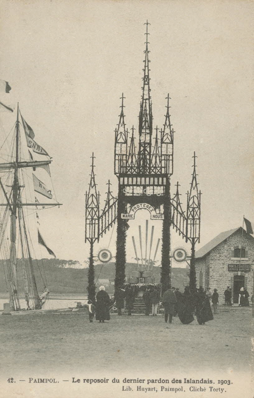 carte postale LE REPOSOIR DU DERNIER PARDON DES ISLANDAIS. 1903. Côtes-d'Armor 1903 013657 Photo