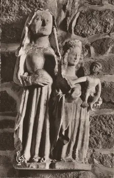 carte postale CHAPELLE. STATUE STE ANNE, VIERGE A L'ENFANT (XVeS) Côtes-d'Armor 1950 013664 Photo