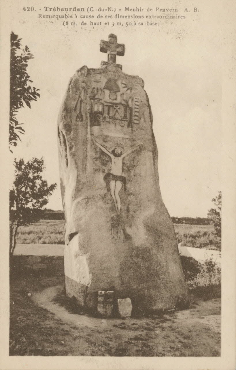 carte postale MENHIR DE PENVERN Côtes-d'Armor 1921-1950 013797 Photo